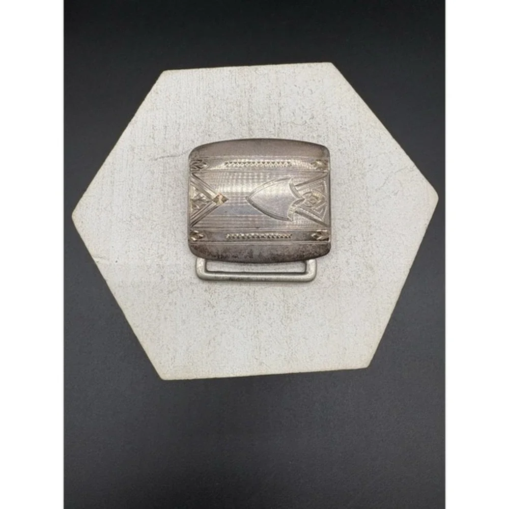 C.B. Marks & Co Sterling Silver Antique Belt Buckle Cincinnati Arts Crafts 20.9g
